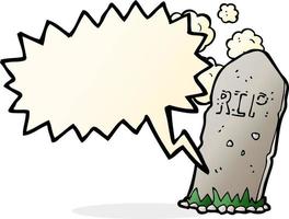 cartoon spooky grave with speech bubble vector