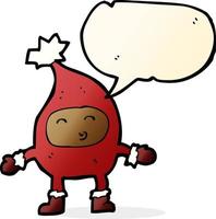 cartoon funny christmas character with speech bubble vector