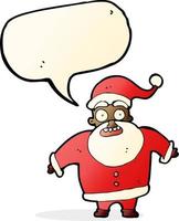 cartoon shocked santa claus with speech bubble vector