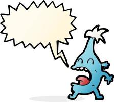 cartoon funny creature with speech bubble vector