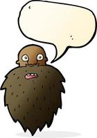 cartoon bearded man with speech bubble vector