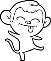 funny cartoon monkey dancing vector