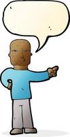 cartoon pointing man with speech bubble vector