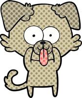 cartoon dog with tongue sticking out vector