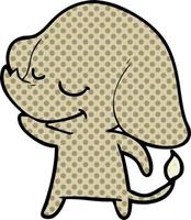 cartoon smiling elephant vector
