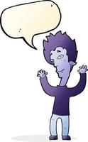 cartoon vampire man with speech bubble vector