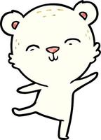 happy cartoon polar bear dancing vector