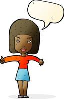 cartoon woman giving thumbs up symbol with speech bubble vector