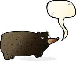 funny cartoon bear with speech bubble vector