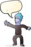 cartoon vampire man with speech bubble vector