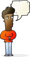 cartoon arrogant man with speech bubble vector