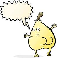 a nice pear cartoon with speech bubble vector