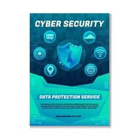 Cyber Security Poster Template vector