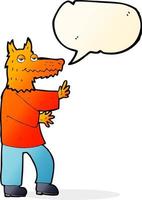 cartoon fox with speech bubble vector