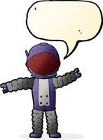 cartoon astronaut with speech bubble vector