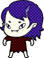 cartoon friendly vampire girl vector