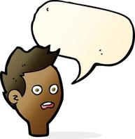 cartoon shocked man with speech bubble vector