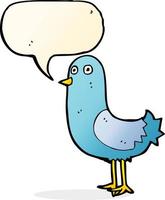 cartoon bird with speech bubble vector