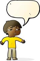 cartoon annoyed boy with speech bubble vector