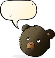 cartoon black bear face with speech bubble vector