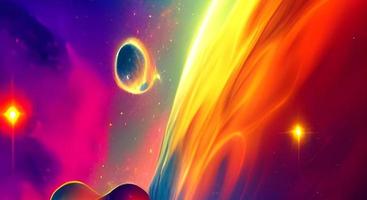 black hole, science fiction wallpaper. Beauty of deep space. Colorful graphics for background, like water waves, clouds, night sky, universe, galaxy, Planets, photo
