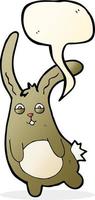 funny cartoon rabbit with speech bubble vector