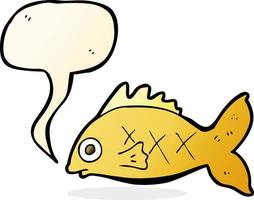 cartoon fish with speech bubble vector