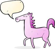 cartoon horse with speech bubble vector