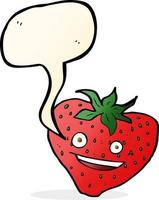 cartoon strawberry with speech bubble vector