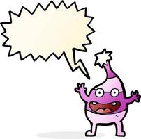 cartoon funny creature with speech bubble vector