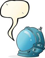 cartoon astronaut helmet with speech bubble vector