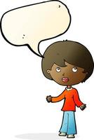 cartoon woman thinking with speech bubble vector