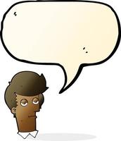 cartoon bored man with speech bubble vector