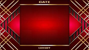 luxury and elegant red background. animated gates move open and close. vintage frame designs with gold lines and textures, for templates like greeting cards, ad promos, intro videos, etc video