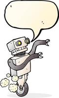 cartoon funny robot with speech bubble vector
