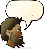 cartoon man with beard with speech bubble vector