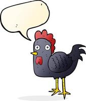 cartoon chicken with speech bubble vector