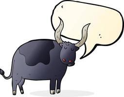 cartoon ox with speech bubble vector