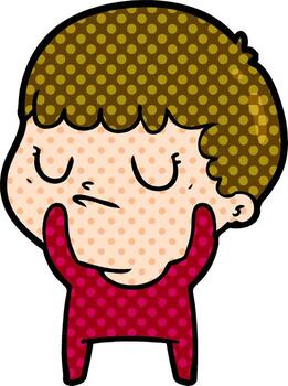 niño gruñón de dibujos animados vector