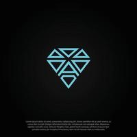 simple outline and triangle in diamond shape logo vector