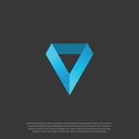 letra v moderna y forma de triángulo, vector de logotipo de concepto de gradiente moderno