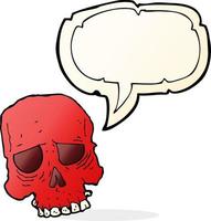 cartoon spooky skull with speech bubble vector