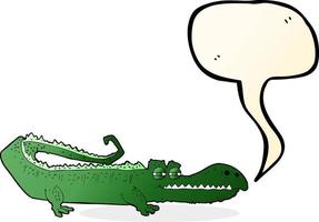 cartoon crocodile with speech bubble vector