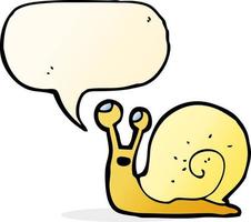 cartoon snail with speech bubble vector