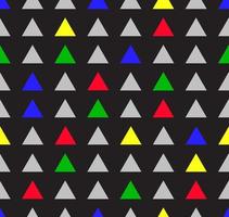 Triangular geometric shapes are arranged in alternate colors and evenly spaced on a black background. It's a seamless pattern. Can be used as a pattern for a rug or a pattern of the fabric vector