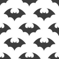 Halloween flying bat.  Vampire vector bat. Dark silhouette of bats flying in a flat style. Seamless pattern. Halloween background.