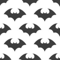 Halloween flying bat.  Vampire vector bat. Dark silhouette of bats flying in a flat style. Seamless pattern. Halloween background.