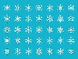 Vector set of different snowflakes
