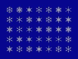 Vector set of different snowflakes