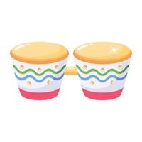 A mexcian drum flat icon vector
